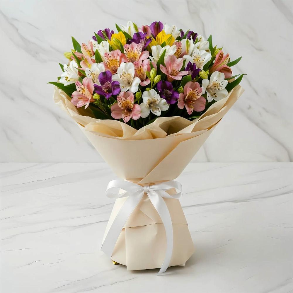 Букет цветов из: Альстромерии в Ближне-Песочном