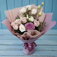 Букет цветов из:  Розы и Лизиантусы в Ближне-Песочном
