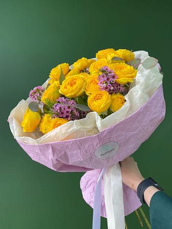 Букет Кустовые желтые розы в Ближне-Песочном