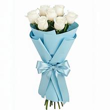 Букет 7 белых роз Проуд в Ближне-Песочном