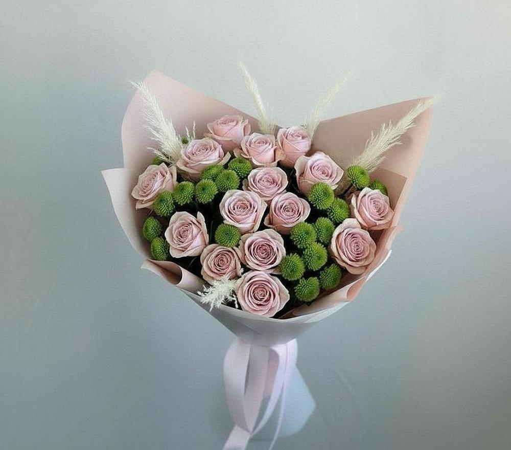 Букет цветов из: Розы и Хризантемы в Ближне-Песочном