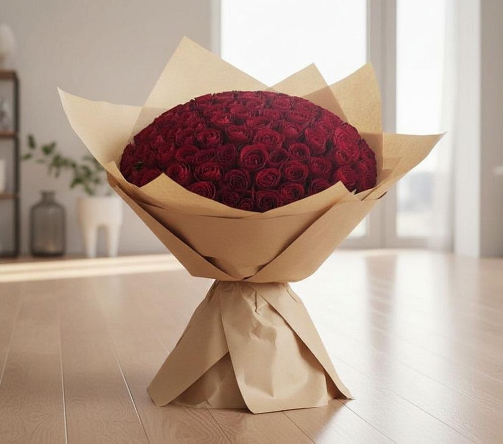 Букет 101 Красная роза в Ближне-Песочном