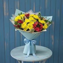 Букет цветов из:  Альстромерии и Хризантемы в Ближне-Песочном