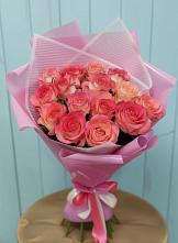 Букет 15 Розовых роз Равель в Ближне-Песочном