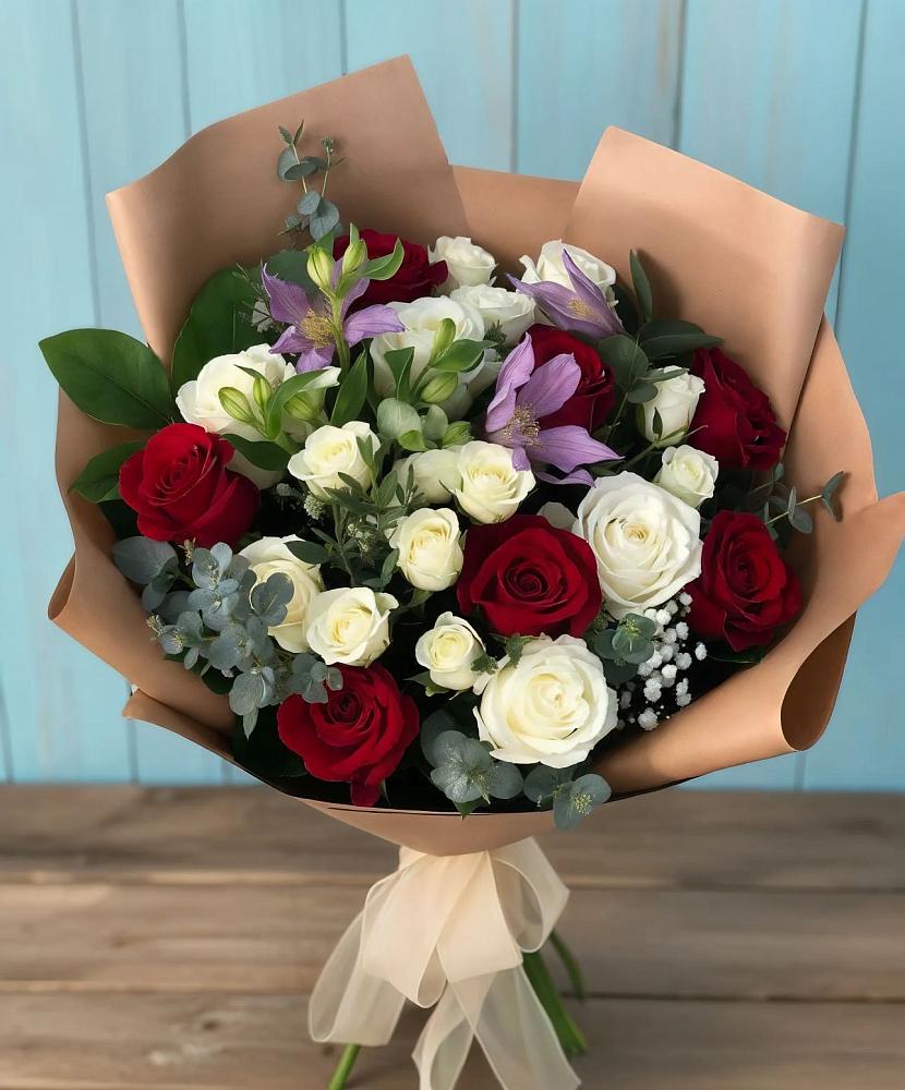 Букет цветов из: Розы и Альстромерии в Ближне-Песочном