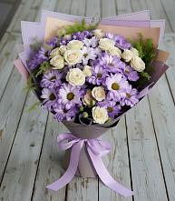 Букет цветов из:  Хризантемы и Розы #REPLACE_PRED# Ближне-Песочном