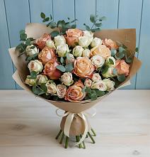 Букет цветов из:  Альстромерии и Розы в Ближне-Песочном